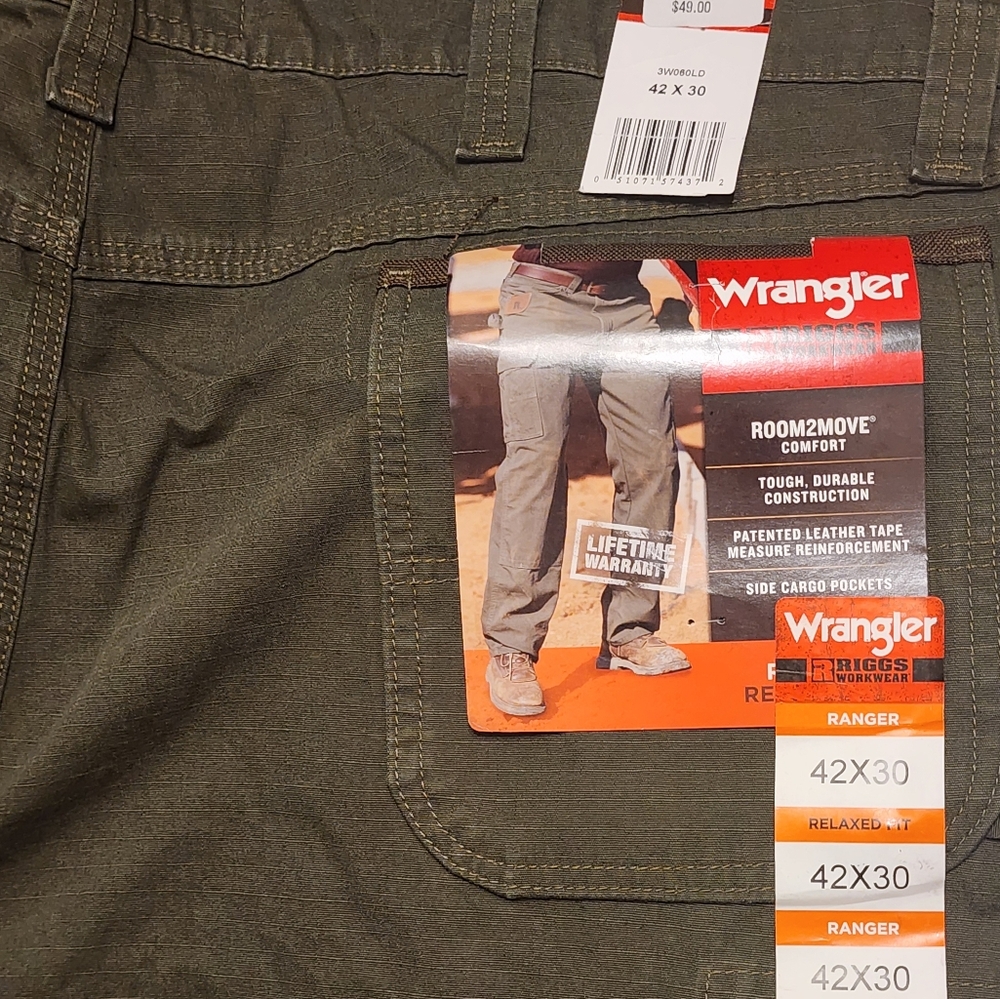 NWT Wrangler Riggs Workwear Men's Ranger Work Utility Pants 42×30